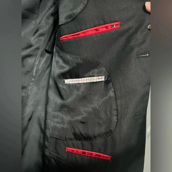 Pronto Uomo Blazer Sport Coat Mens 40s Short Black/Charcoal 80% Wool Travel EUC - Picture 6 of 6